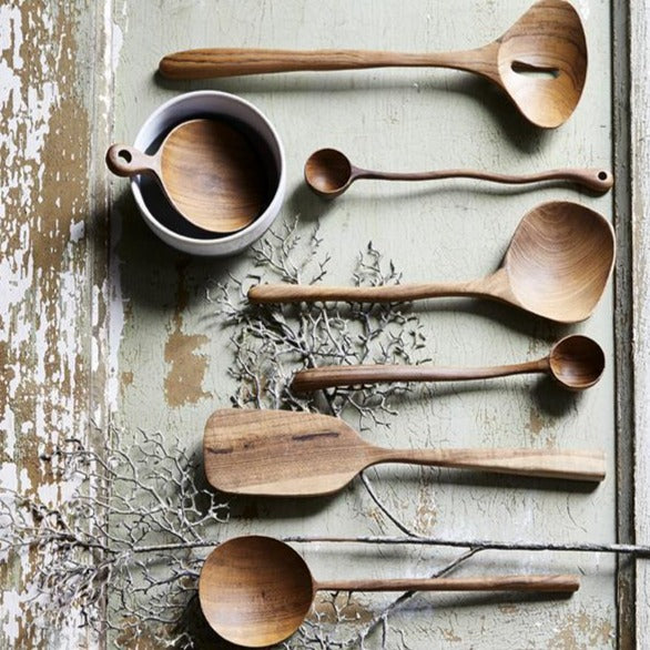 organic spoons on a table