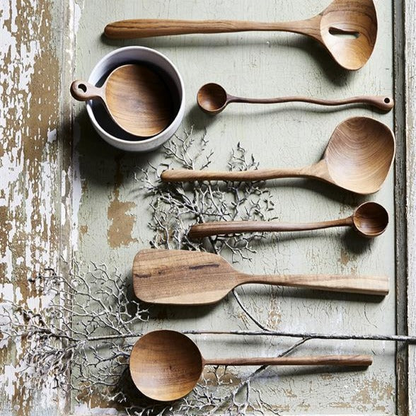 organic spoons on a table