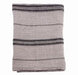 linen table cloth in grey and black stripes