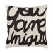 hand embroided throw pillow you are unique