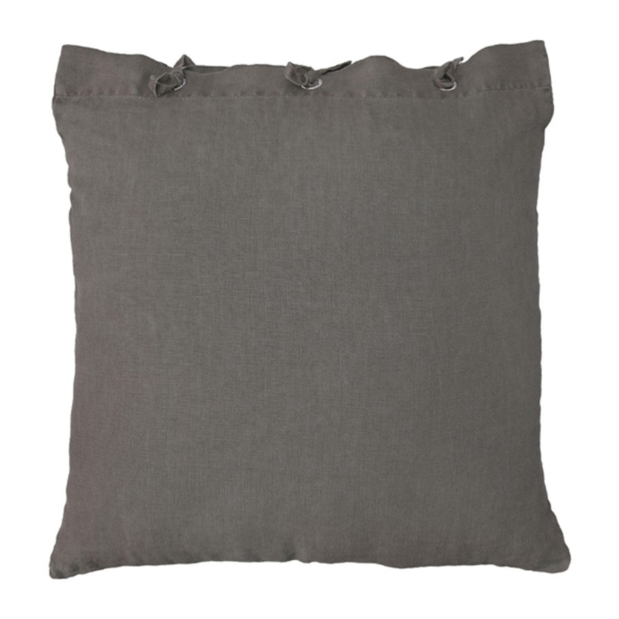 linen throw pillow in taupe color