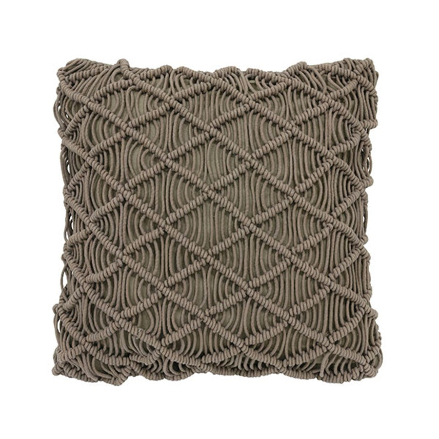 Macramé throw pillow - green