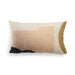 back side of HK Living USA Tokyo lumbar pillow with abstract design in soft peach and yellow color tones