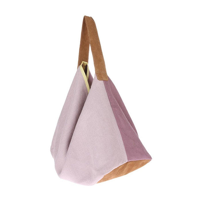100% linen bag lilac and pink