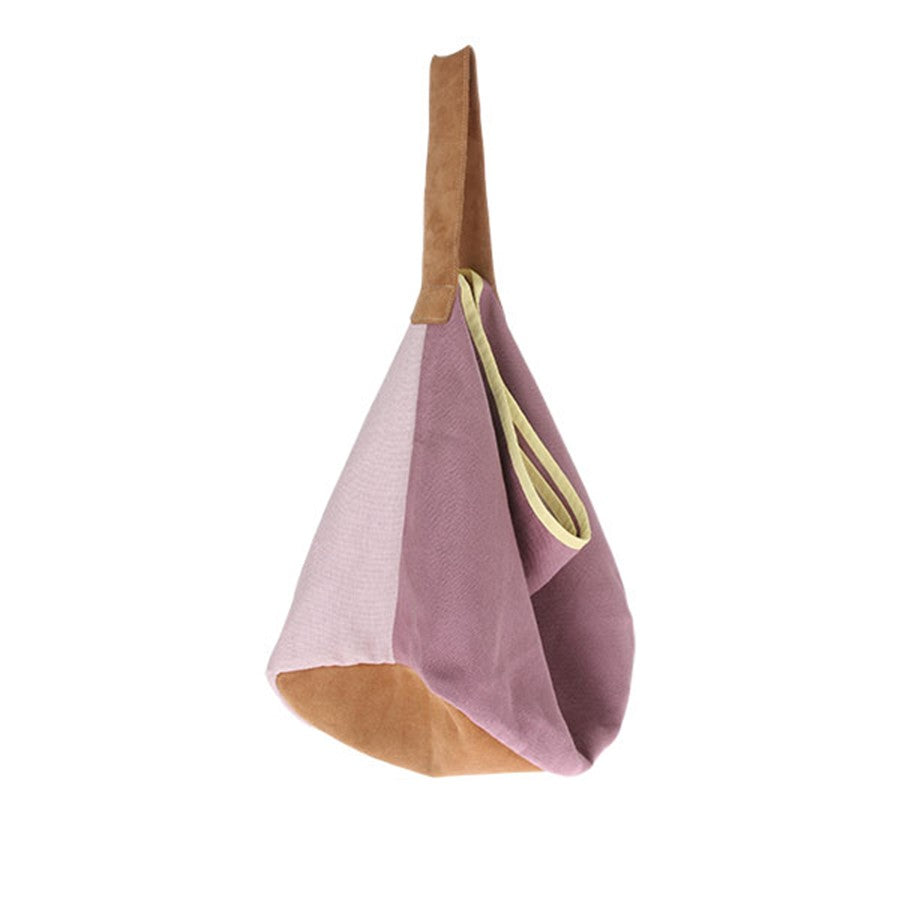 100% linen bag lilac and pink