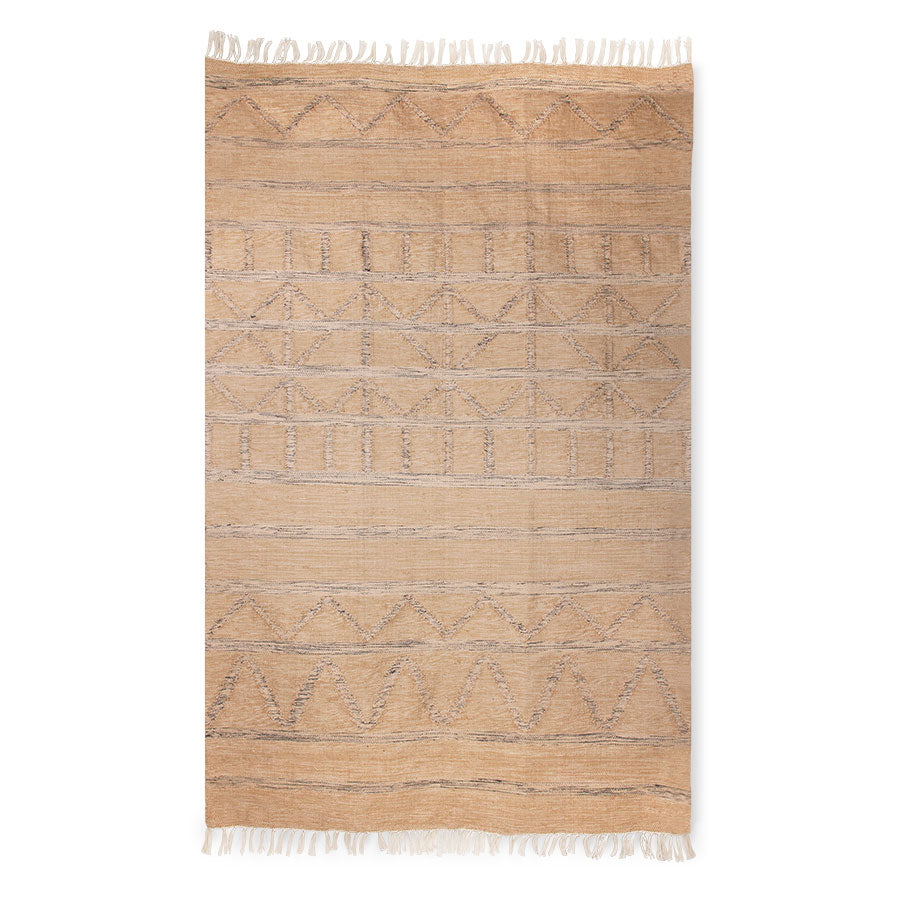 Handwoven indoor / outdoor rug natural