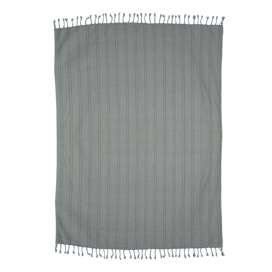 Brushed cotton throw blanket - gray