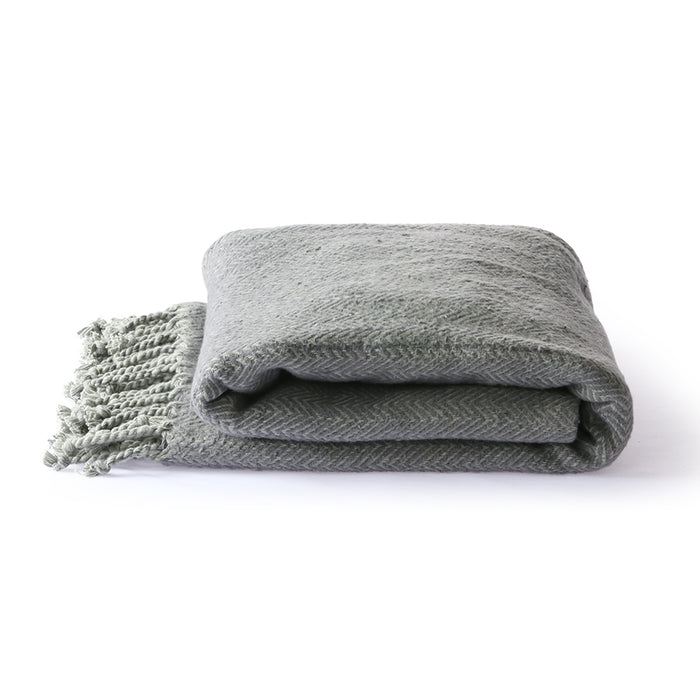 Brushed cotton throw blanket - gray