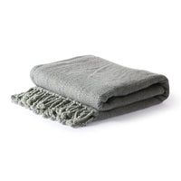 Brushed cotton throw blanket - gray