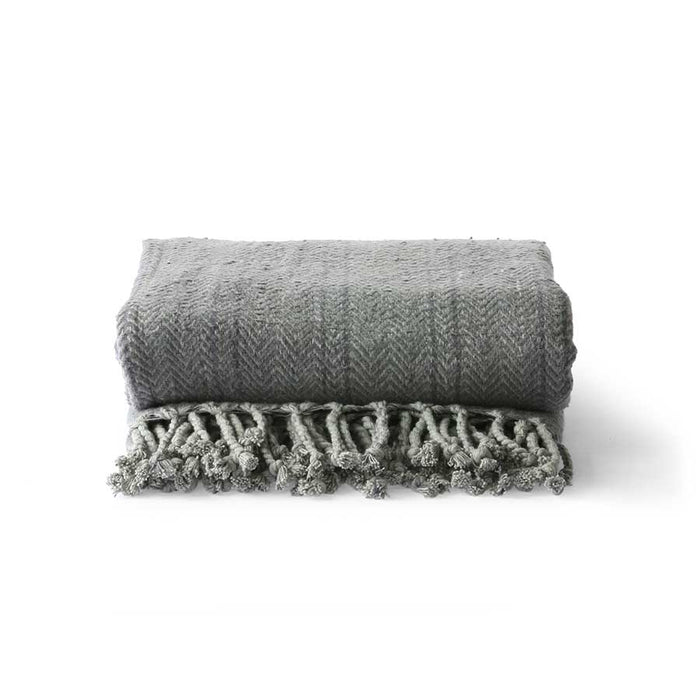 Brushed cotton throw blanket - gray
