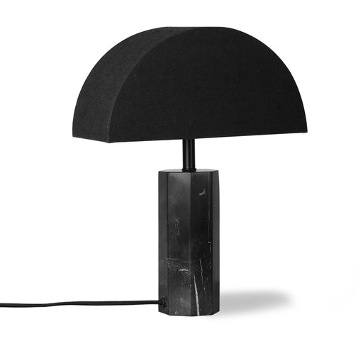 black marble table lamp with half circle shade
